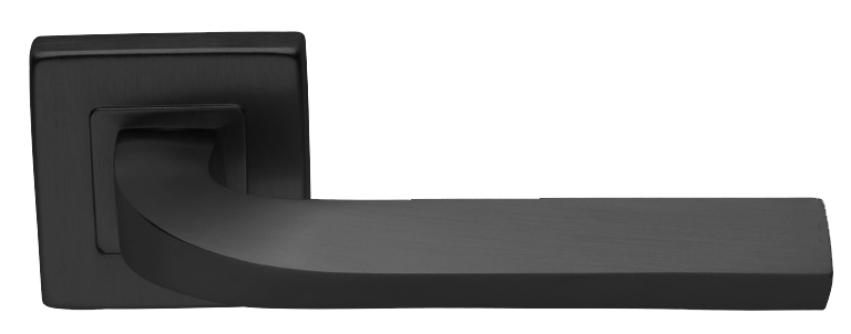 Ручка дверная TENDER S3 NERO раздельная на квадратной розетке, цвет - черный фото купить Актау