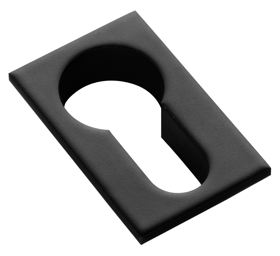 Накладка на евроцилиндр LUX-KH-SM NERO-ST квадратная невидимая, цвет - черный soft-touch фото купить Актау