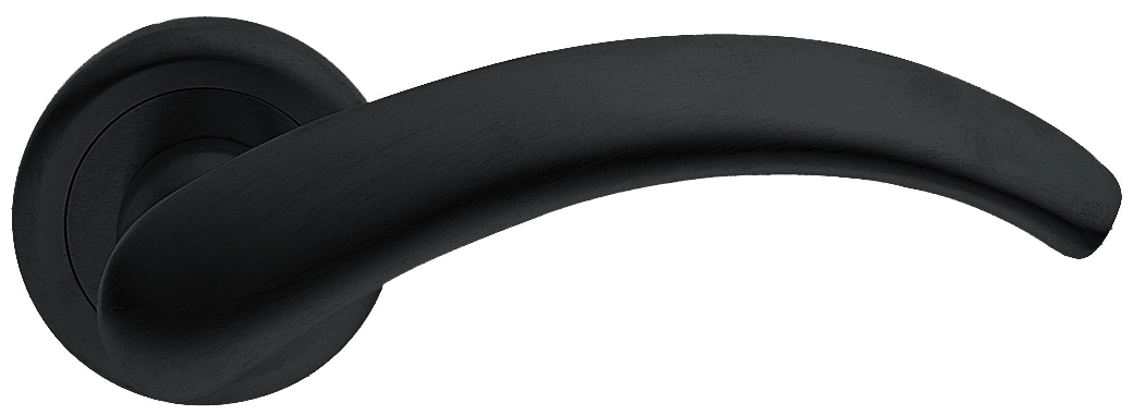 Ручка дверная ARCH R4 NERO раздельная на круглой розетке, цвет - черный фото купить Актау