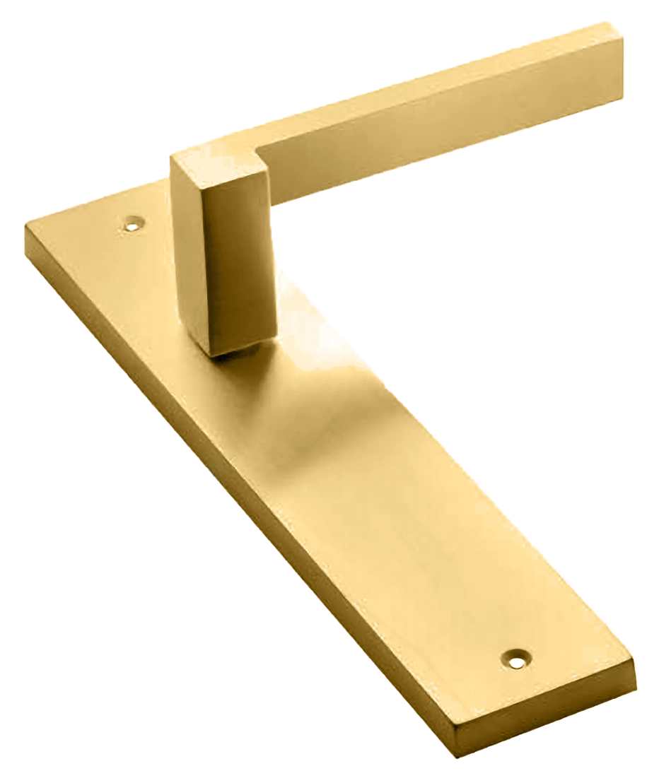 Ручка дверная на планке STONE PL OSA, цвет матовое золото, латунь фото купить в Актау