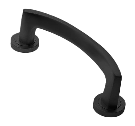 Ручка-скоба дверная WIND PH NERO на круглой розетке, цвет черный, латунь фото morelli Актау