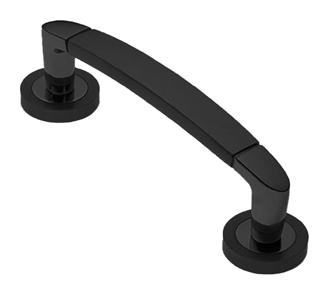 Ручка-скоба дверная SAIL PH NERO на круглой розетке, цвет черный, латунь фото купить в Актау