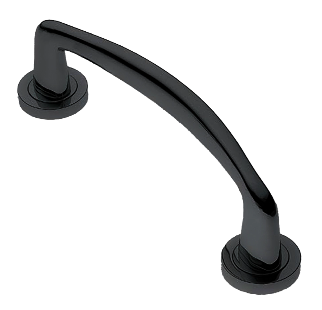 Ручка-скоба дверная COCKATOO PH NERO на круглой розетке, цвет черный, латунь фото купить в Актау