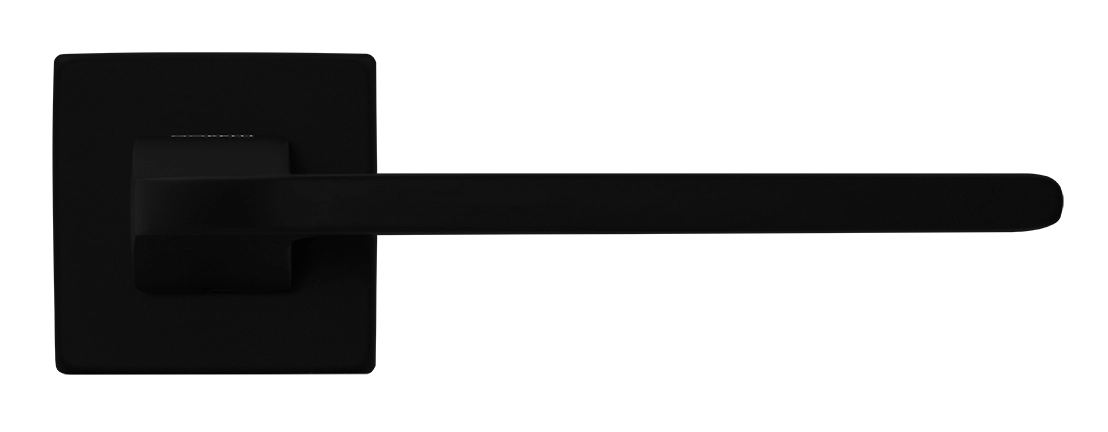 Ручка дверная SPUTNIK S5 NERO-ST на квадратной розетке, цвет черный soft-touch, ЦАМ фото купить в Актау