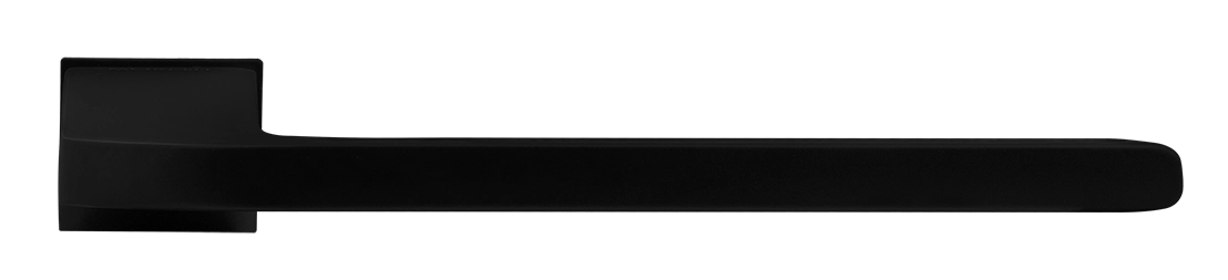 Ручка дверная SPUTNIK-SM NERO-ST с невидимой квадратной розеткой, цвет черный soft-touch, ЦАМ фото купить в Актау