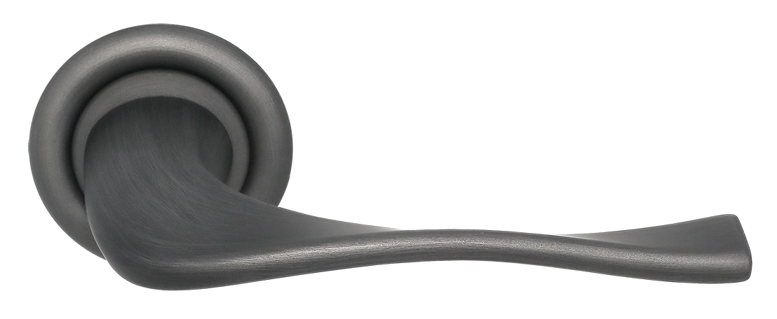 Ручка дверная SKYSCRAPER R7 SST на круглой розетке, цвет Летняя гроза/Summer Storm фото фурнитура Актау