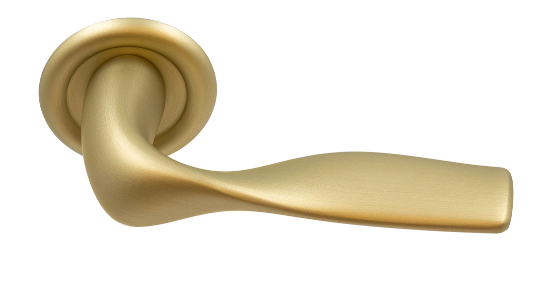 Ручка дверная LVB R7 AH на круглой розетке, цвет Осенний мёд/Autumn Honey фото купить Актау