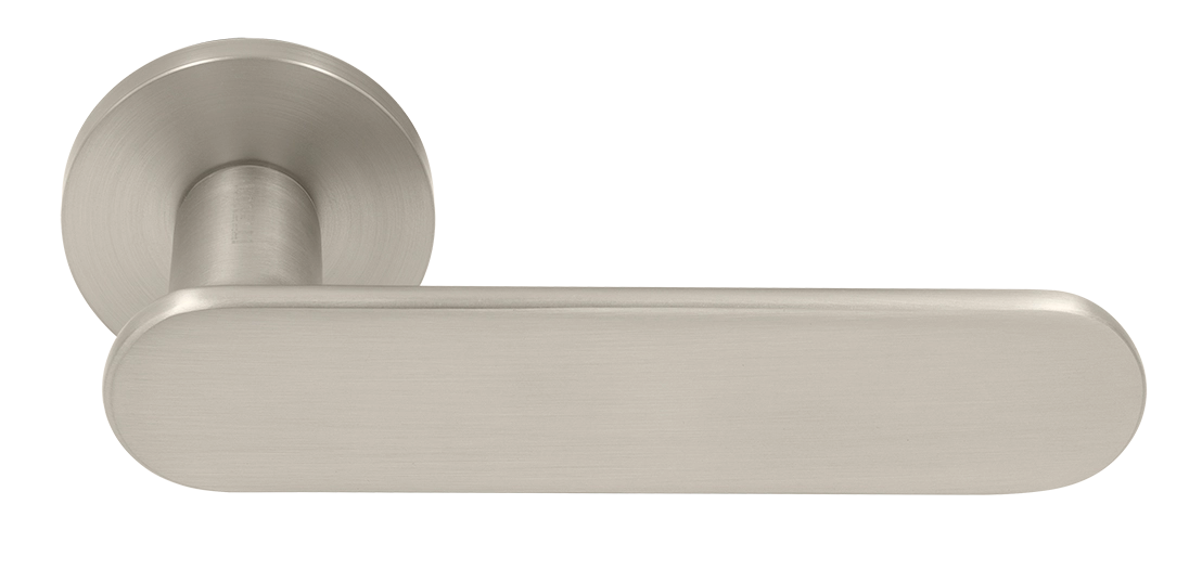 Ручка дверная MH-65-R6 SEMPIONE MSN на круглой розетке, цвет матовый сатинированный никель фото купить Актау