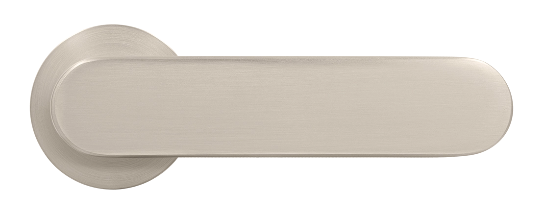 Ручка дверная MH-65-R6 SEMPIONE MSN на круглой розетке, цвет матовый сатинированный никель фото купить в Актау