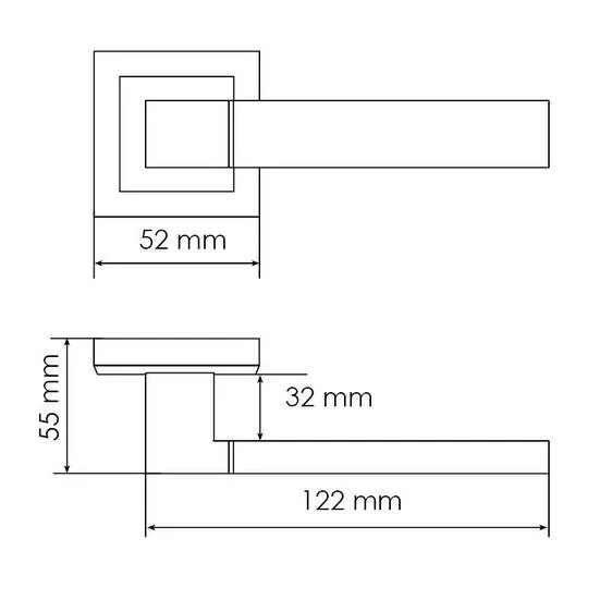 Комплект дверных ручек MH-28 BL-S + защёлка бесшумная 1895P BL + петли врезные универсальные MSN 100X70X2.5-4BB BL (2шт), цвет черный фото купить в Актау