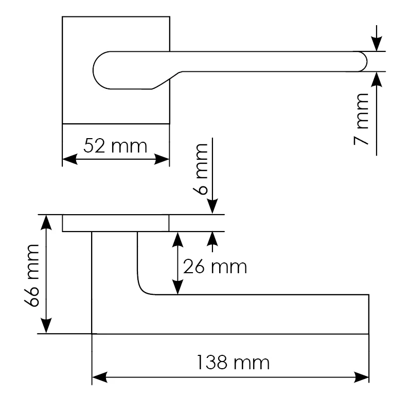 Комплект дверных ручек MH-53-S6 W + сантехническая завертка MH-WC-S6 W, цвет белый фото купить в Актау