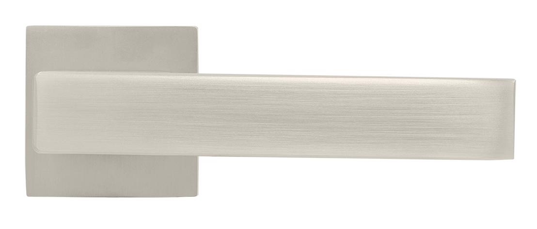 Ручка дверная LOT MH-56-S6 MSN раздельная на квадратной розетке 6 мм, цвет матовый сатинированный никель, ЦАМ фото купить в Актау