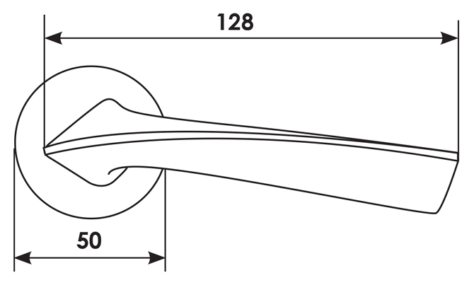 Ручка дверная COMETA R5 NIS раздельная на круглой розетке, цвет - матовый никель, ЦАМ фото купить в Актау