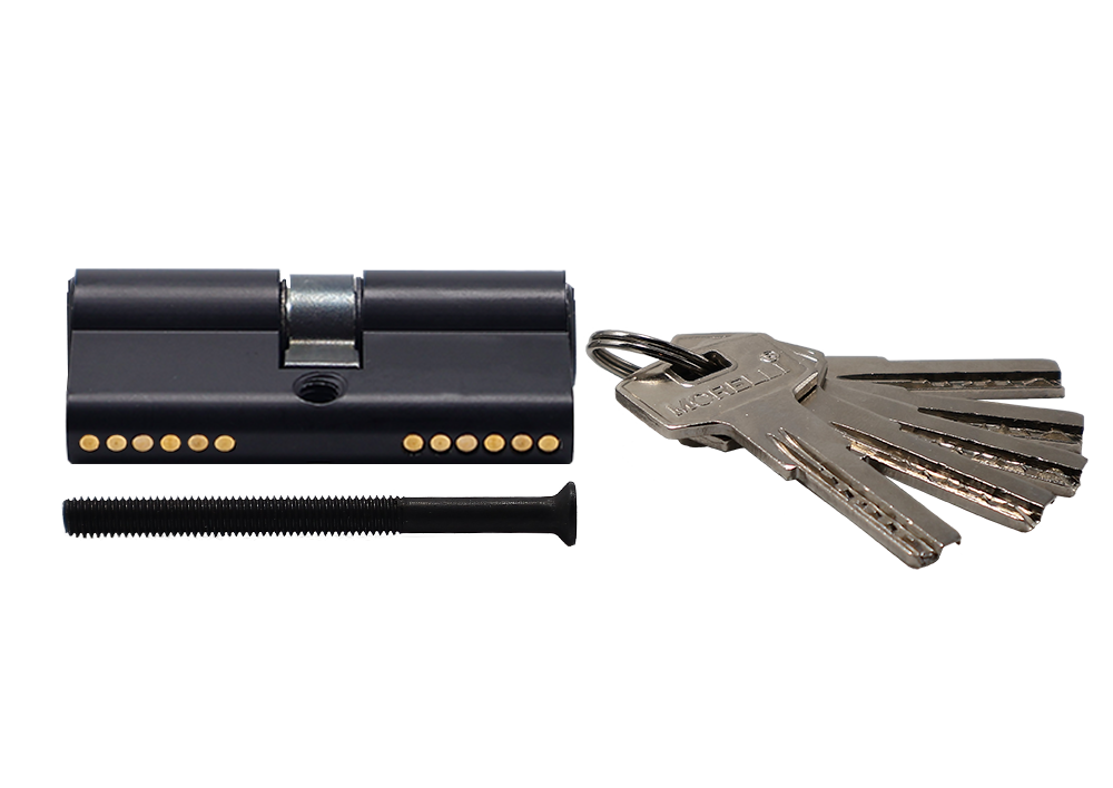 Ключевой цилиндр высокой секретности HS 60C BL (60мм) цвет черный фото купить в Актау