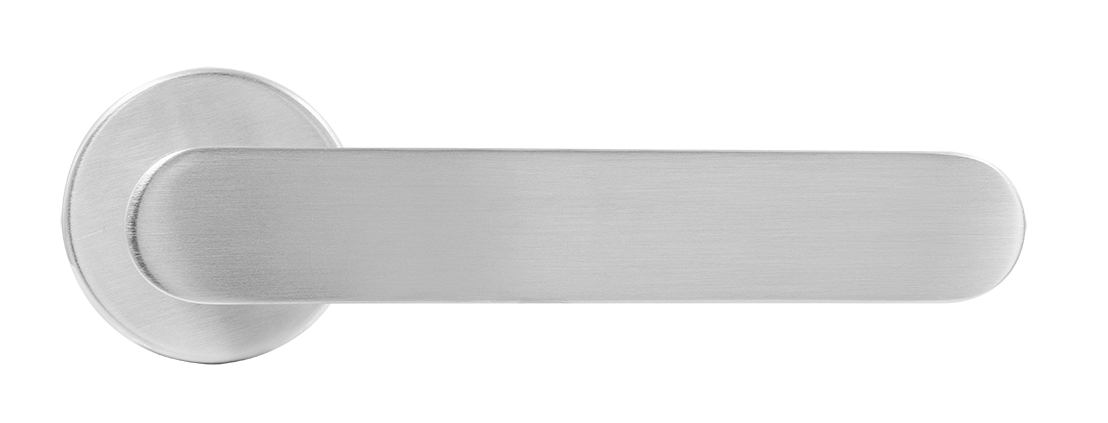 Ручка дверная LE BOAT R5 CSA раздельная на круглой розетке, цвет матовое матовый хром, латунь фото купить в Актау