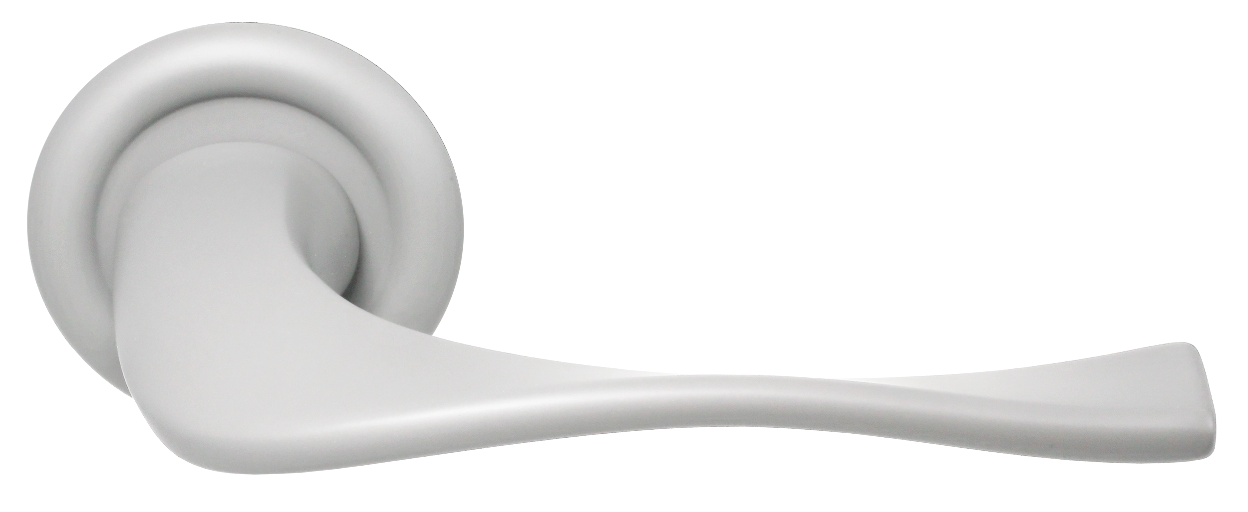 Ручка дверная SKYSCRAPER R7 SSW на круглой розетке, цвет Стокгольмский снегопад/Stockholm Snowfall фото купить Актау