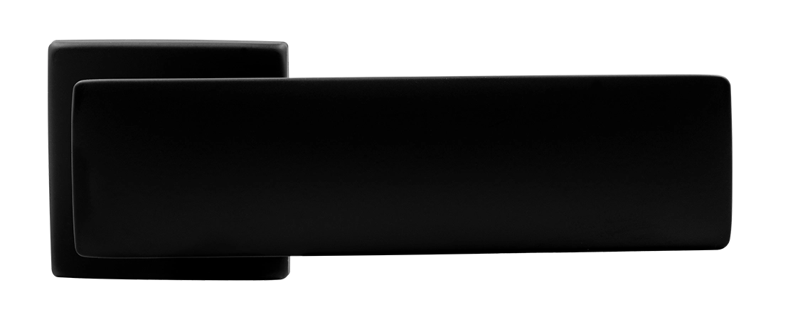Ручка дверная SPACE S5 NERO-ST на квадратной розетке, цвет черный soft-touch, ЦАМ фото купить в Актау