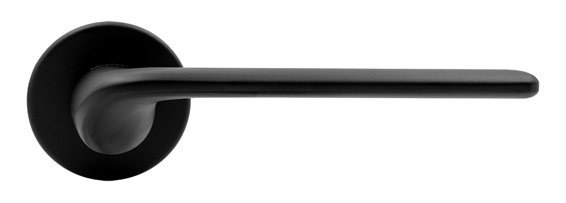 Ручка дверная TOMORROW R5 NERO-ST на круглой розетке, цвет черный soft-touch, ЦАМ фото купить в Актау
