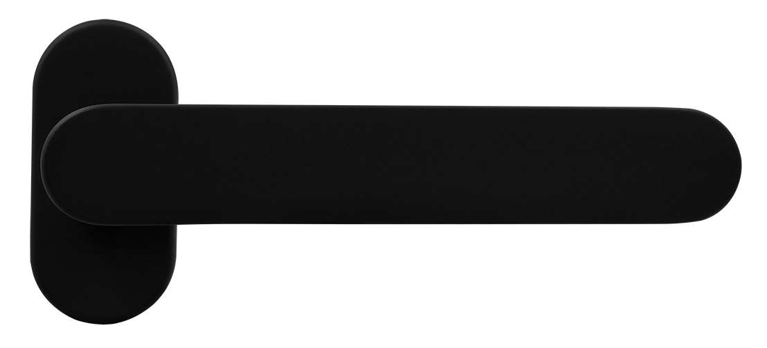 Ручка оконная LE BOAT W1 NERO-ST на прямоугольной розетке, цвет черный soft-touch, латунь фото купить Актау