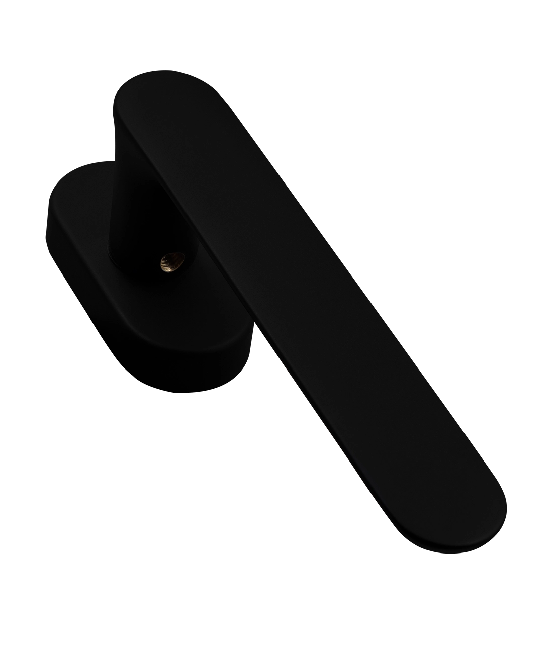 Ручка оконная LE BOAT W1 NERO-ST на прямоугольной розетке, цвет черный soft-touch, латунь фото фурнитура Актау