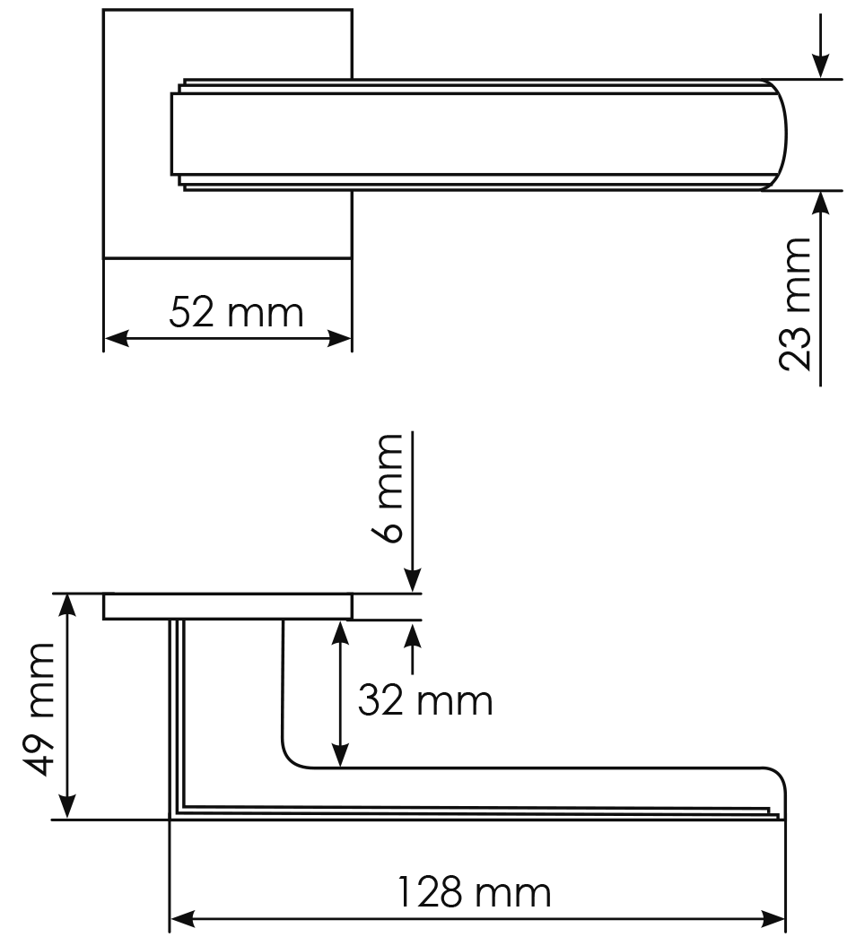 Ручка дверная MH-64-S6 BL STEPS на квадратной розетке 6 мм, цвет черный фото 3 Ручка дверная MH-64-S6 BL STEPS на квадратной розетке 6 мм, цвет черный фото фурнитура Актау