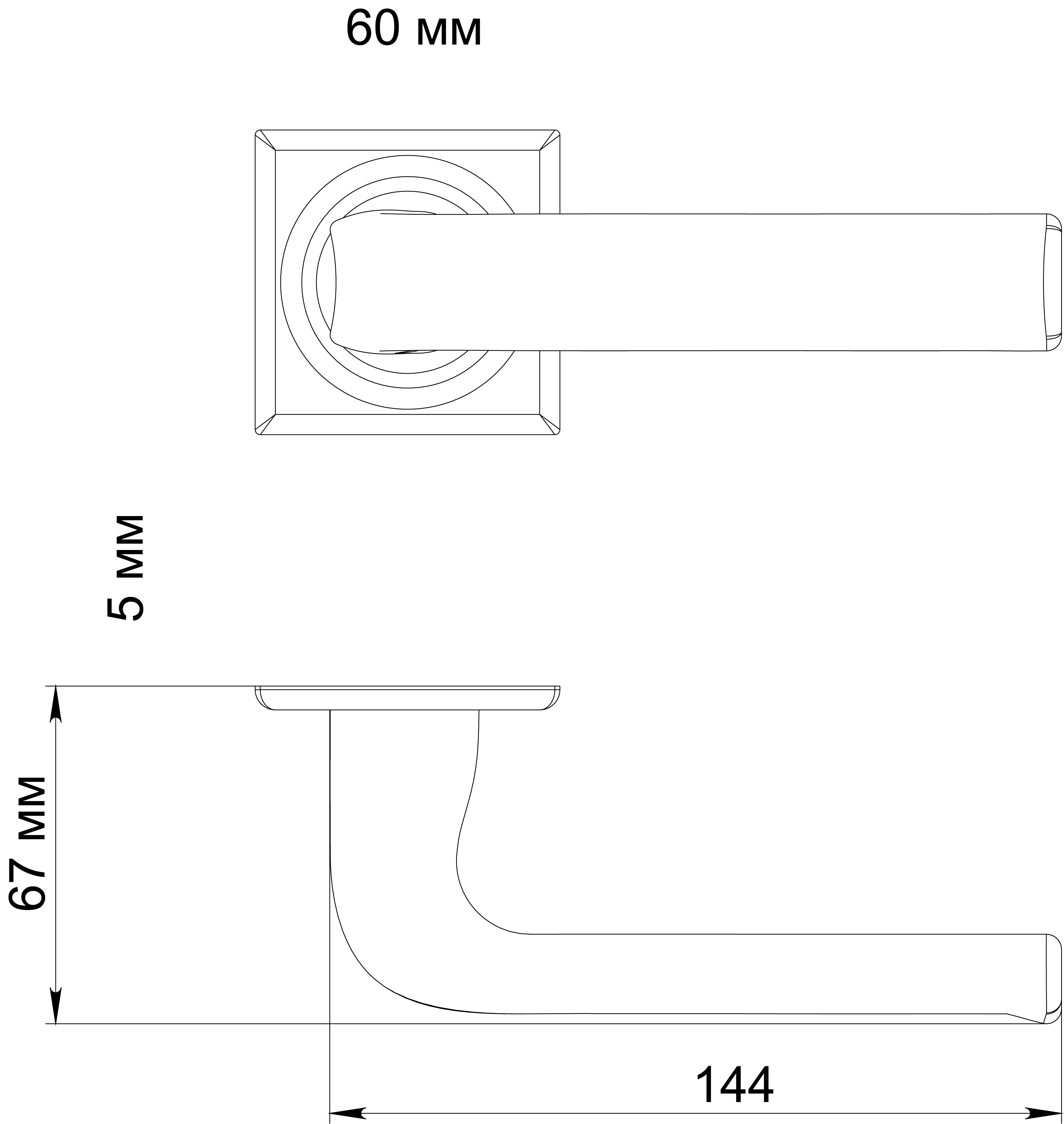 Ручка дверная THE BUS STATION S7 WF на квадратной розетке, цвет Зимняя стужа/Winter Frost фото фурнитура Актау