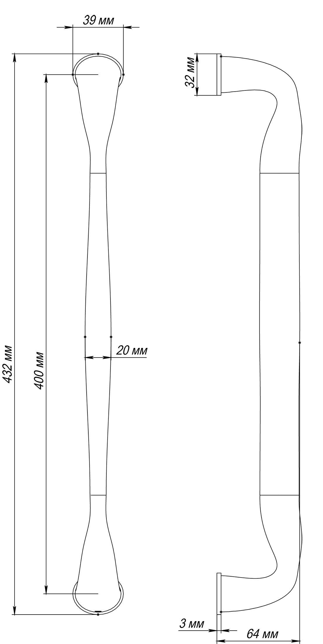 Ручка-скоба LVB PH SSW, цвет Стокгольмский снегопад/Stockholm Snowfall фото купить в Актау