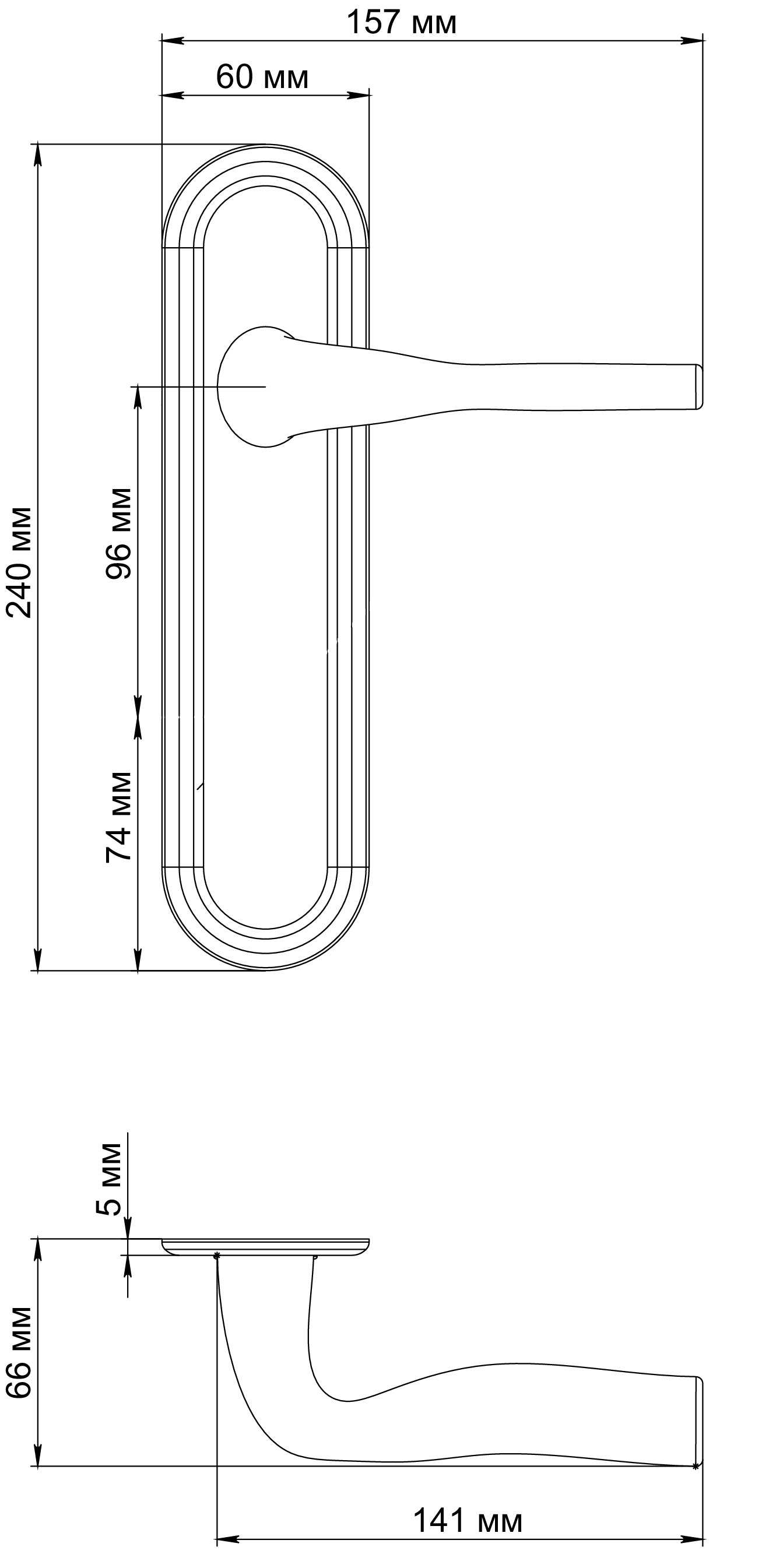 Ручка дверная LVB PLR SMI на планке, цвет Весенняя дымка/Spring Mist фото фурнитура Актау