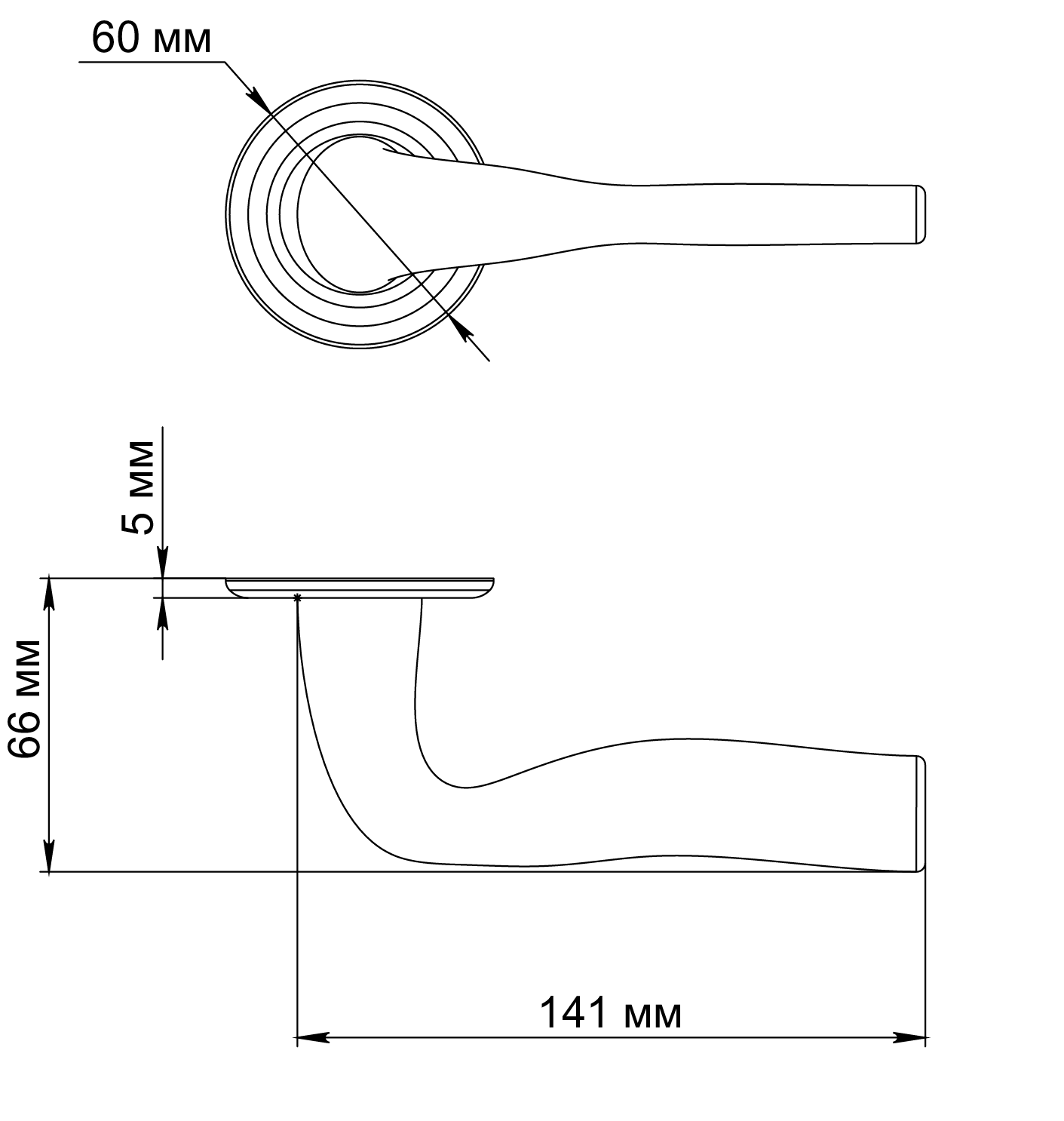 Ручка дверная LVB R7 WF на круглой розетке, цвет Зимняя стужа/Winter Frost фото фурнитура Актау