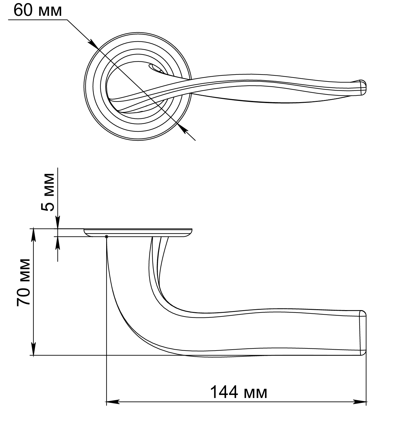 Ручка дверная SKYSCRAPER R7 SMI на круглой розетке, цвет Весенняя дымка/Spring Mist фото фурнитура Актау