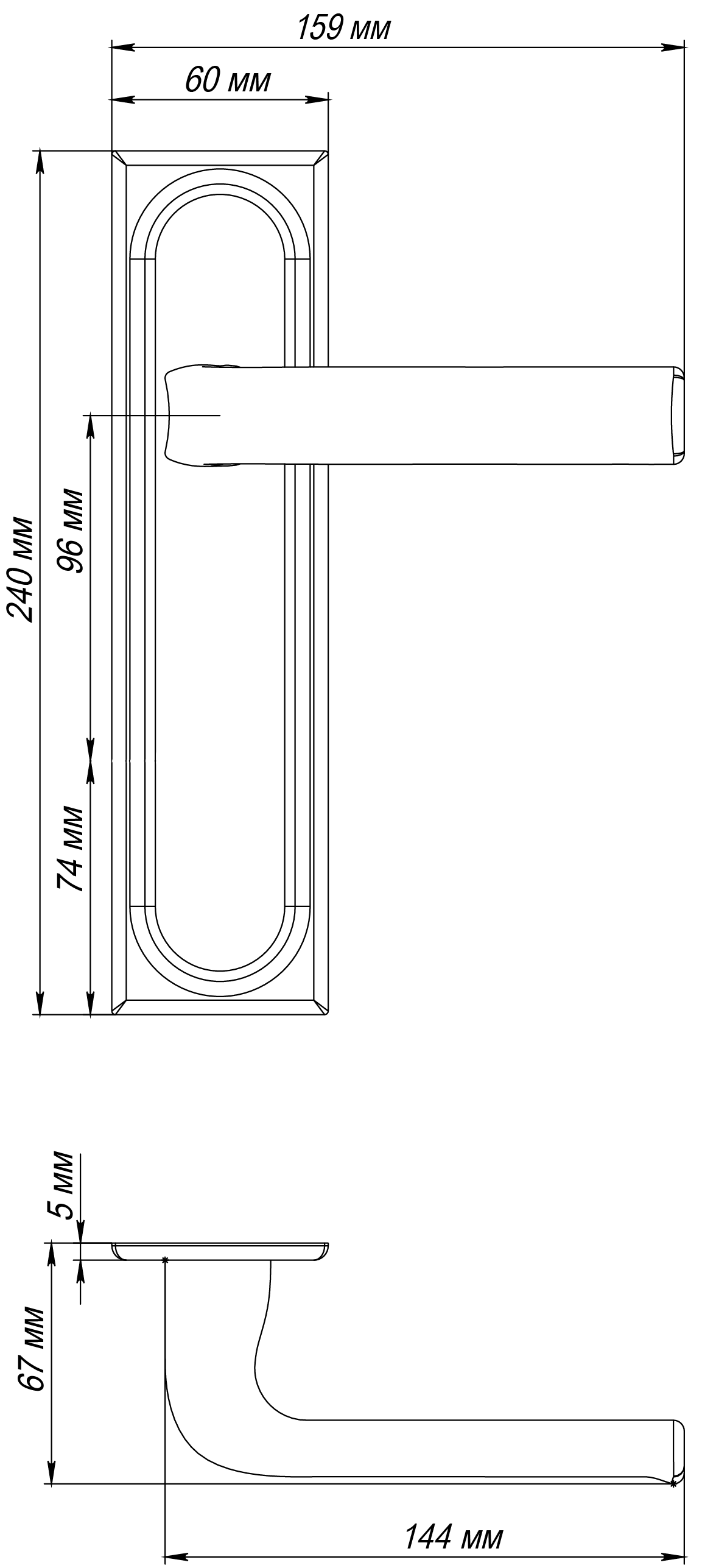 Ручка дверная THE BUS STATION PLS SST на планке, цвет Летняя гроза/Summer Storm фото фурнитура Актау