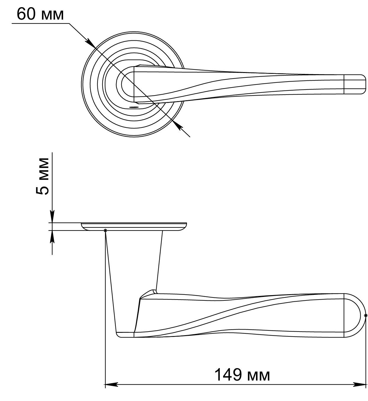 Ручка дверная THE OLYMPICS R7 AH на круглой розетке, цвет Осенний мёд/Autumn Honey фото фурнитура Актау