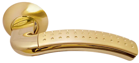 ПАЛАЦЦО, ручка дверная MH-02P SG/GP, цвет мат.золото/золото,с перфорацией фото купить Актау