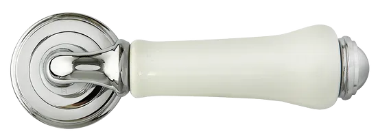 UMBERTO, ручка дверная MH-41-CLASSIC PC/W, цвет- хром/белый фото купить в Актау