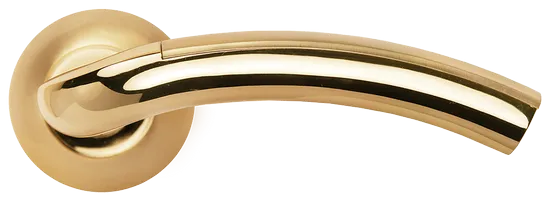 ПАЛАЦЦО, ручка дверная MH-02P SG/GP, цвет мат.золото/золото,с перфорацией фото купить в Актау