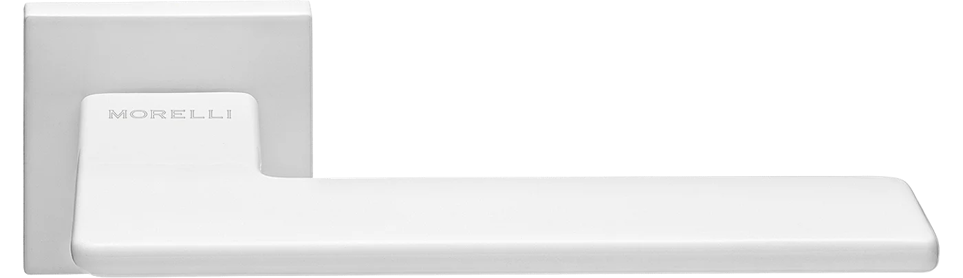 PLATEAU, ручка дверная на квадратной накладке MH-51-S6 W, цвет - белый фото купить Актау
