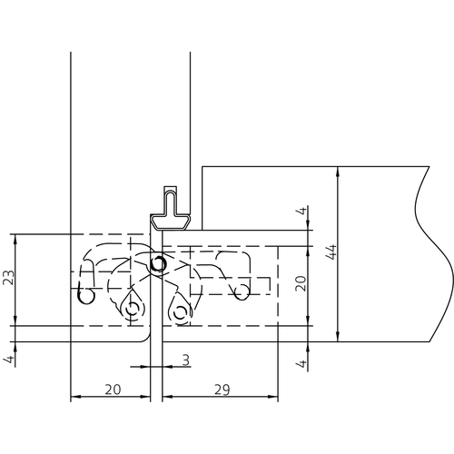 HH-19 B, скрытая петля, цвет - черный фото фурнитура Актау