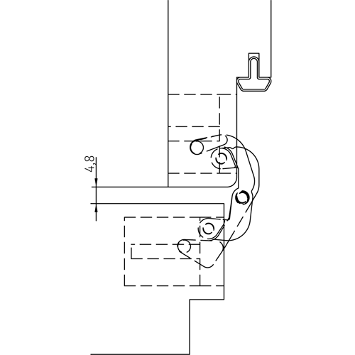 HH-19 B, скрытая петля, цвет - черный фото дверная фурнитура Актау