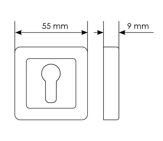 Накладка MH-KH-S55 GR/PC на ключевой цилиндр, цвет графит/хром фото купить в Актау