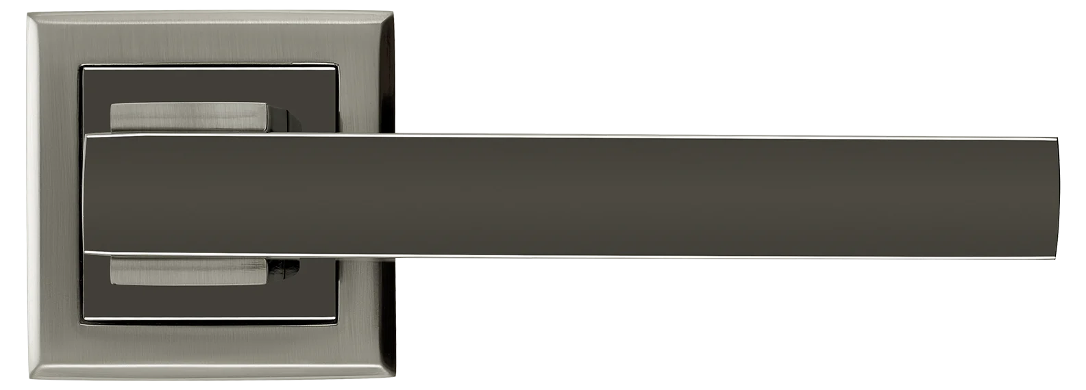 PIQUADRO, ручка дверная MH-37 SN/BN-S, на квадратной накладке, цвет - бел. никель/черн. никель фото купить в Актау