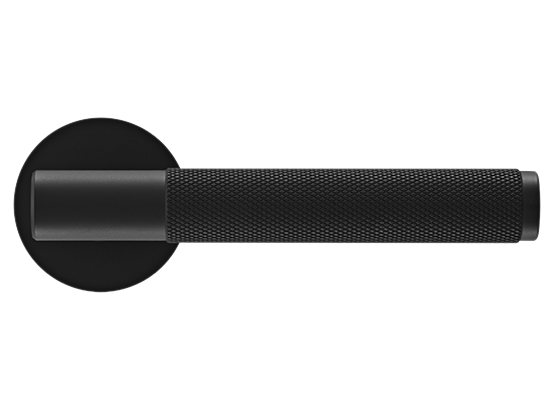 Ручка дверная "AZRIELI" на круглой розетке 6 мм, MH-57-R6T BL, цвет - чёрный фото купить в Актау