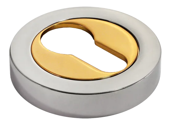 LUX-KH-R2 COT, накладка на евроцилиндр, цвет - глянцевый хром/золото фото купить Актау