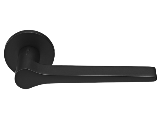 LAND ручка дверная  на круглой розетке 6 мм, MH-60-R6 BL, цвет - чёрный фото купить Актау